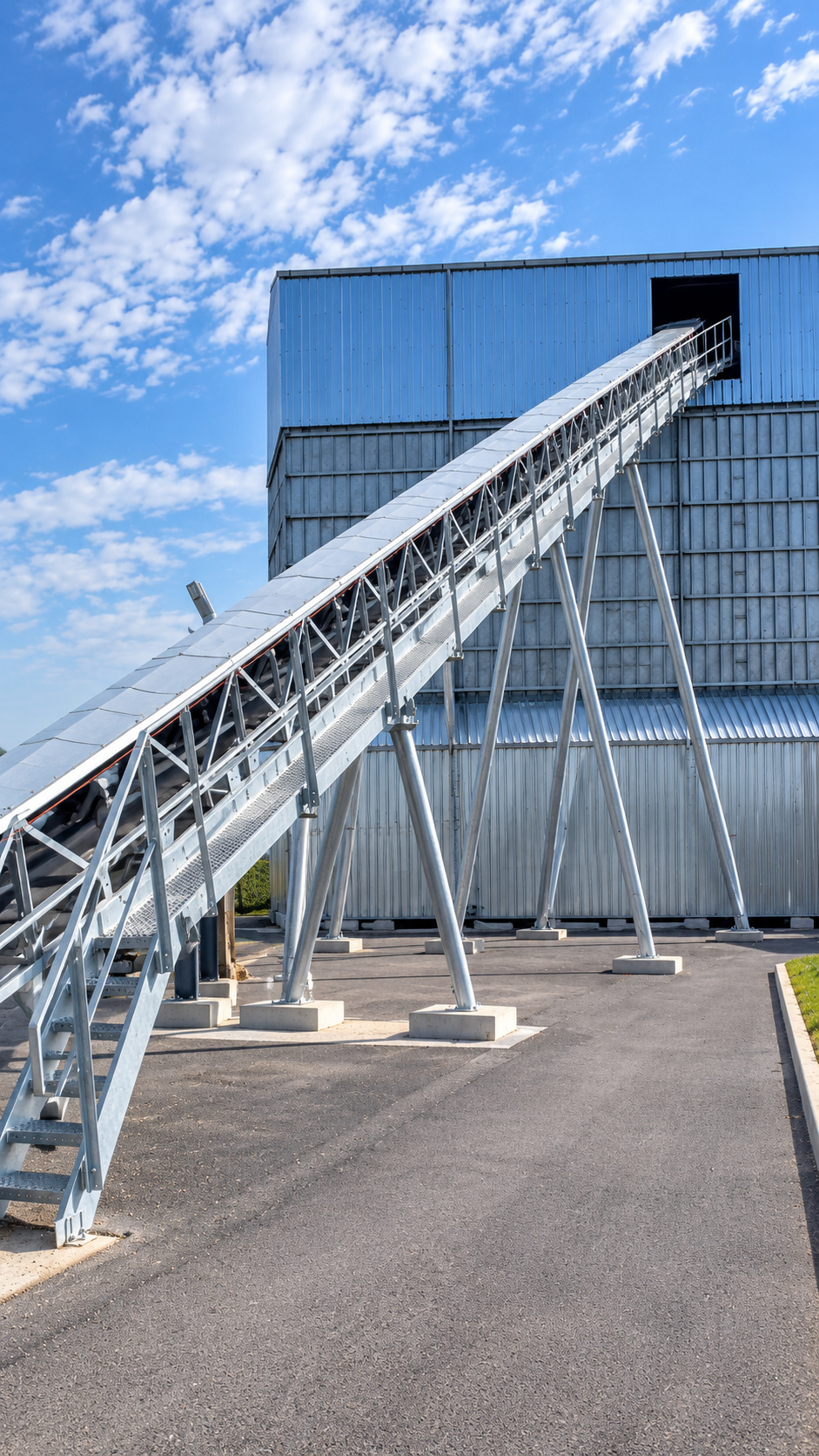 Side view of a belt conveyor